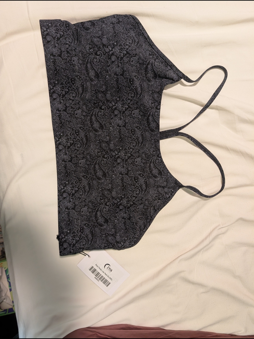 ZYIA Black Paisley Bandeau Bralette